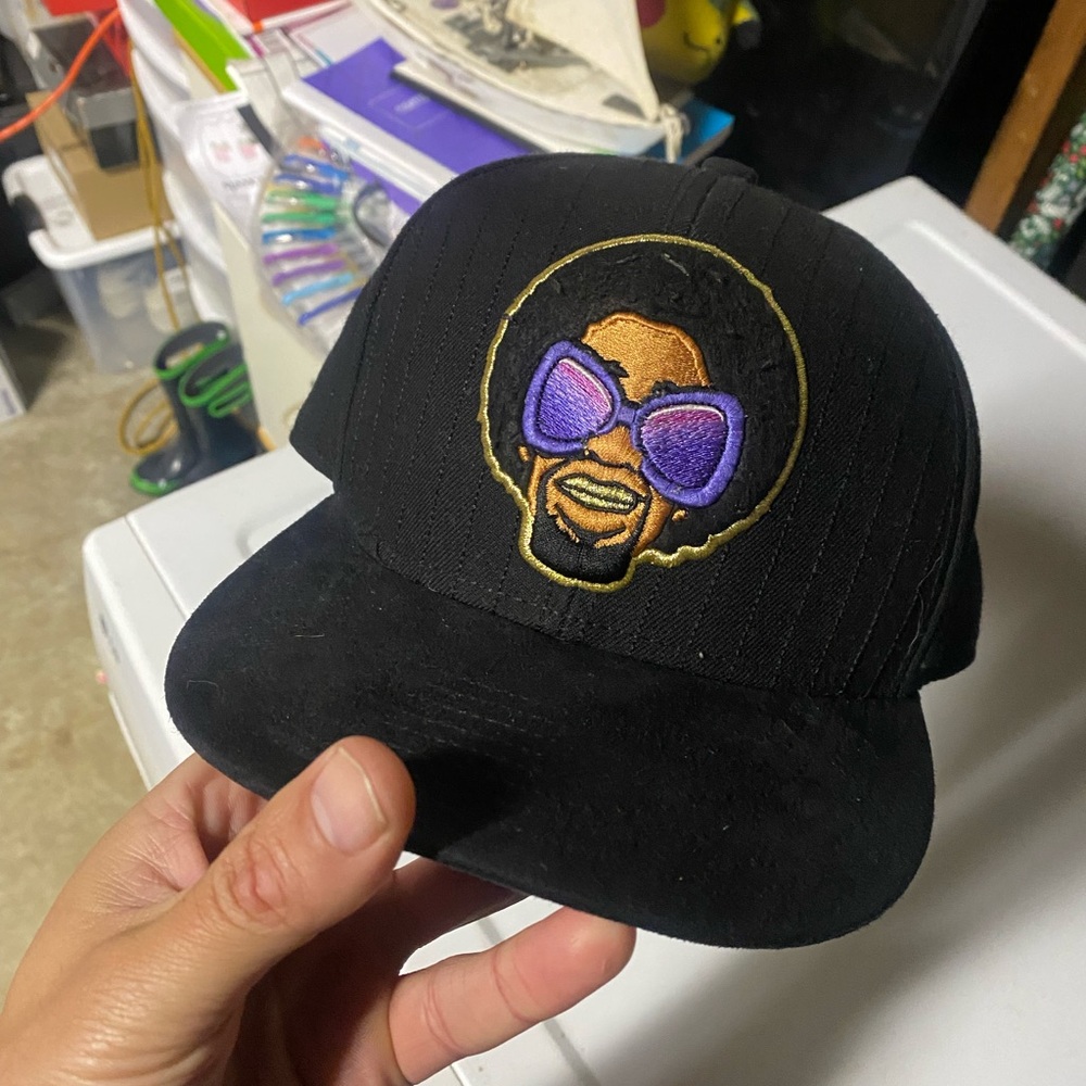 Y2k RARE Mad Dre Black Cap with Purple Embroidered Design